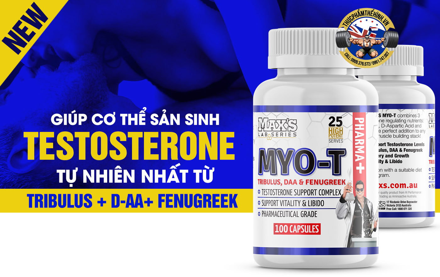 MAX'S LAB SERIES MYO-T giúp sản sinh nguồn testosterone nội sinh